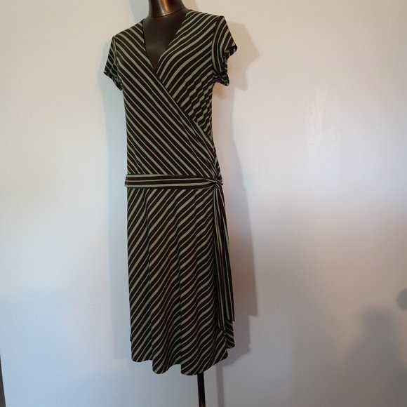 Drop waist, jersey, wrap dress, US women's size 8 - Picture 10 of 12